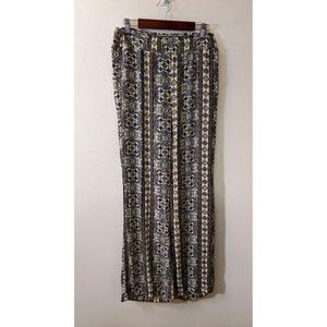 Be Cool Rayon Print Flare Elastic Waist Pants Size M
